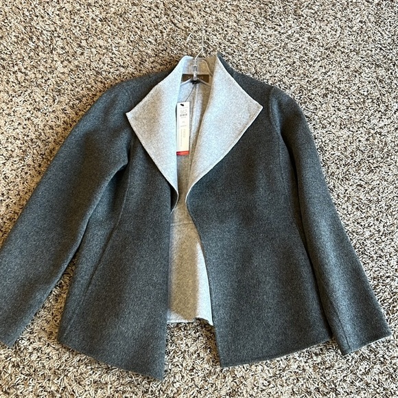 Talbots Double-Face Wing Collar Open Front Wool Jacket Size SP NWT - Picture 2 of 15